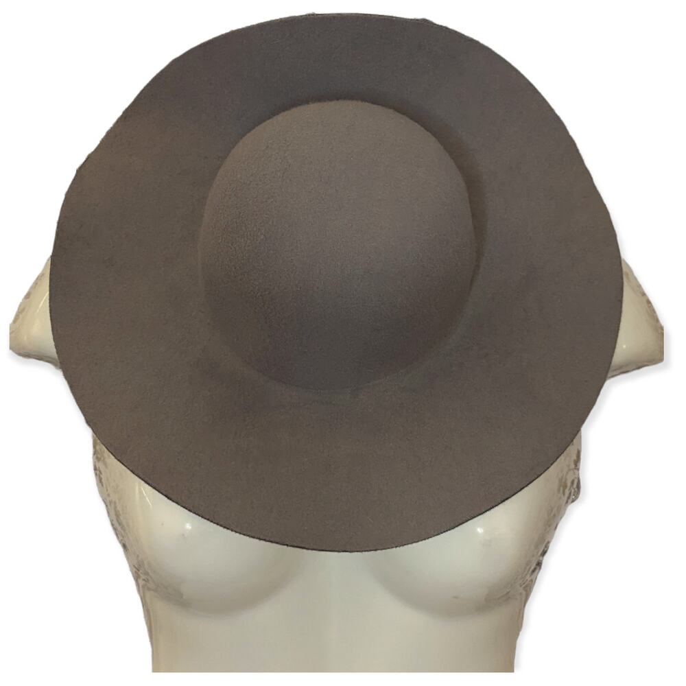 Gray Wool Felt Floppy Wide Brim Bowler Fashion Hat Goth Fall Spoopy Alt